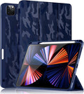 Wenlaty Compatible with iPad Pro 11 Inch Case 4th/3rd/2nd Generation with Pencil Holder, for iPad 11 Pro Case 2022/2021/2020, Slim Protective Cover with Soft TPU Back, Auto Wake/Sleep, CamouflageBlue
