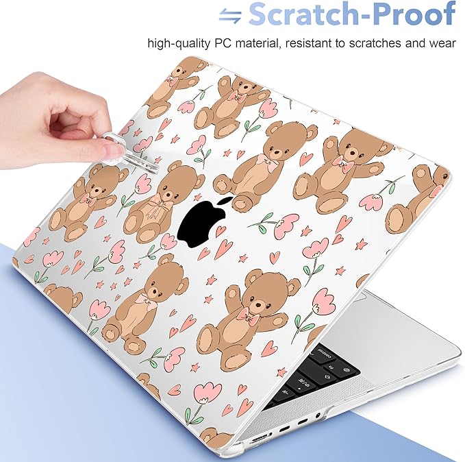 May Chen for 2026 MacBook Pro 14-inch M5 M4 M3 M2 M1 Pro/Max Chip, Release 2026 2025-2021, Model A3427 A3426 A3434 A3112 A3401 A3185, Plastic Hard Shell with Keyboard Cover, Cute Teddy Bear