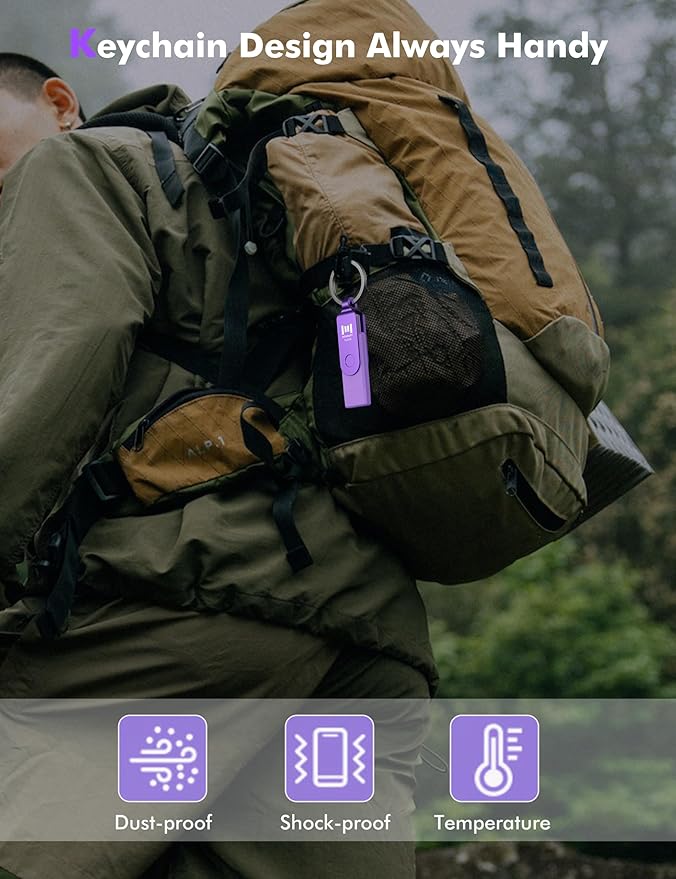 MOSDART 512GB USB C 3.2 Fast Speed C and A Dual Flash Drive, exFAT Memory Stick with Keychain and LED Indicator, for iPhone 15,16,17, Android Phone, iPad, MacBook, and Other Laptops, Purple