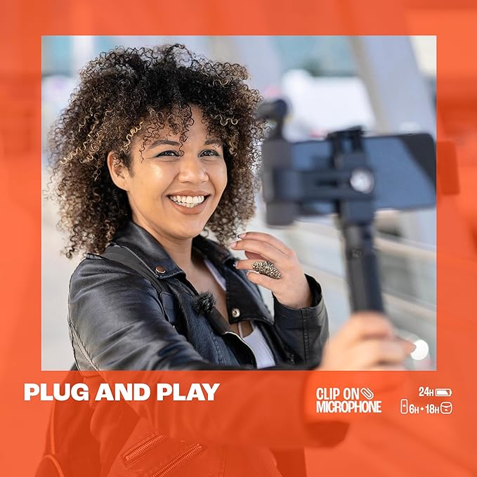 JBL Quantum Stream Wireless USB-C - Wearable Wireless Streaming Microphone for Crystal Clear Recordings, 24 Hours of Recording time, Plus Speed Charge, Included Windscreen for Noise Reduction