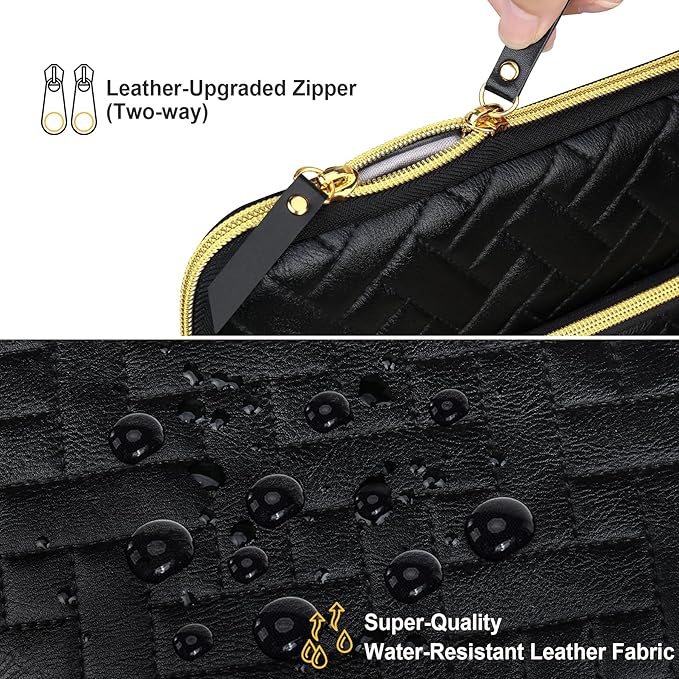 Lacdo Laptop Sleeve Case for 16 inch New MacBook Pro M5 Pro/Max A3428 A3429 (2026), M4/M3/M2/M1 A3403 A3186 A2991 A2780 A2485 2024-2019 | 15 inch Surface Laptop 7 6 5 4 Computer Bag, Elegant Black