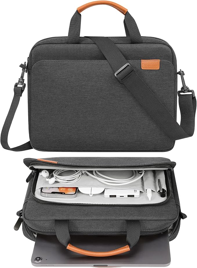 MoKo 13-14 Inch Laptop Sleeve Bag, Protective Handle Shoulder Bag Fits New 13-inch Mac Air M5/Mac Neo A18 Pro, 14-inch MacPro M5/M4/M3/M2/M1, 13-inch Mac Air M4/M3/M2/M1, Black & Gray