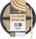 Armacost Lighting RibbonFlex Pro 24V White COB LED Strip Light Tape 3000K, 165 Lumens/Ft, 5M 171230