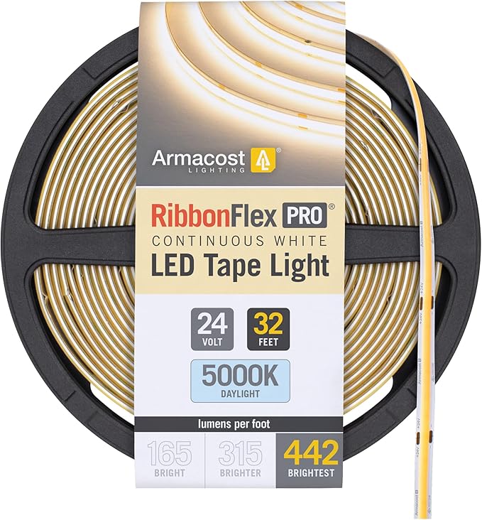 Armacost Lighting RibbonFlex Pro COB, 24V, 5000K, 442 Lumens/Ft, IP20, 10M 173450