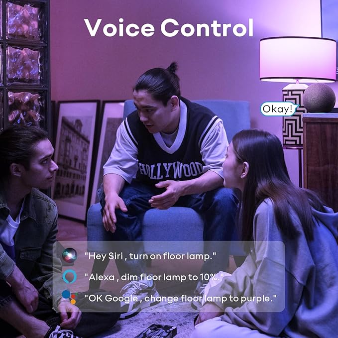 VOCOlinc Smart Light Bulb Works with Apple Homekit, Alexa, Google Home, Full Color Changing WiFi LED Bulbs, 850 Lumens Dimmable Multicolor 2200K-7000K, A21, 9.5W, 2 Pack