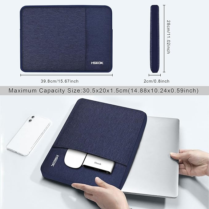 Hseok Laptop Sleeve 15.6 16 inch Case Compatible with MacBook Neo 16, MacBook Pro 16" M5/M4/M3/M2/M1, MacBook Air Pro 15", XPS 16, Most 15" 15.6" 16" Notebooks,D01B01