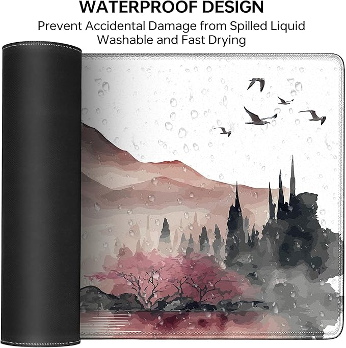 Japanese Cherry Blossom Large Gaming Mouse Pad,Mouse Pad Gaming for Desk 31.5 x 11.8 in Mouse Mat Desk Pad,Extended Keyboard Mousepad Desk Mat with Non-Slip Base and Stitched Edge for Gaming Office