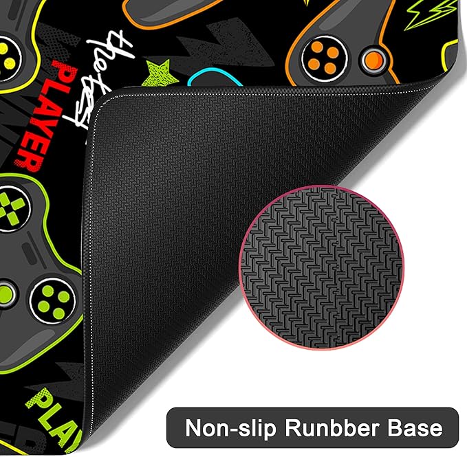 Game Player Joystick Desk Mat for Desktop,Extended Gaming Mouse Pad,Non-Slip Rubber Base Mousepad with Stitched Edges for Office Home Desk Decor,31.5X15.7 Inch