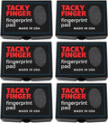 Inkless Fingerprint Pad – Black (6-Pack), Quick-Dry No-Mess Thumbprint Ink Pad for Notary Public and ID Verification, Non-Toxic & Reusable
