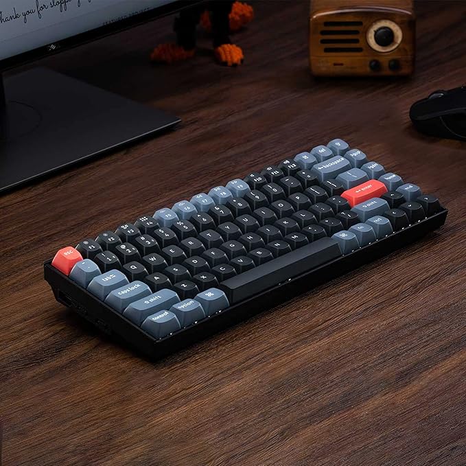 Keychron K2 Pro QMK/VIA Wireless Mechanical Keyboard, Custom Programmable Macro Wired Keyboard with Hot-Swappable K Pro Red Switch White LED Backlight PBT Keycaps for Mac Windows Linux