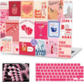 G JGOO Compatible with MacBook Air 13 inch Case 2026 2025-2022 M5 A3449 M4 A3240 M3 A3113 M2 A2681, Plastic Hard Shell for MacBook Air 13.6 inch Case+Keyboard Cover+Screen Protector, Red Collage