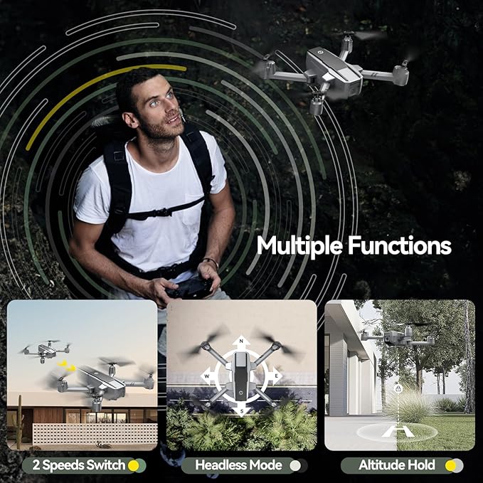 Holy Stone HS440D GPS Drones with Camera for Adults 4K UHD Camera, Unger 249g with GPS Auto Return, Follow Me, Waypoints and Customized Carrying Case
