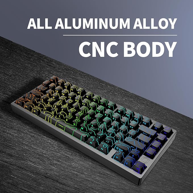 IROK MG75PRO 81 Keys Wired Magnetic Switch Mechanical Keyboard, Hall Effect, 8KHZ/ARGB/CNC Aluminum, Gasket Structure Gaming Keyboard(Black)