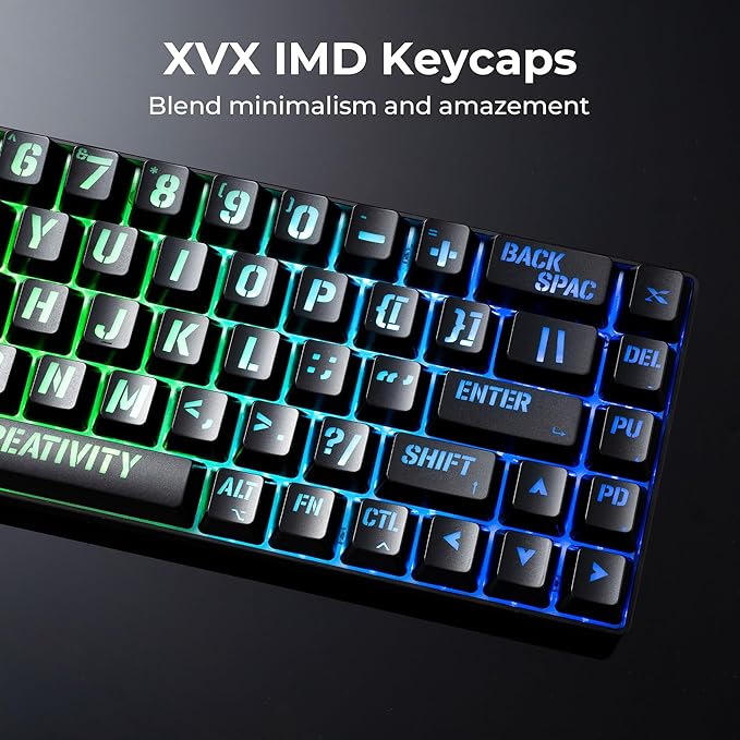 XVX HE68 Max Rapid Trigger Keyboard 60% Percent,Hall Effect Keyboard with Gateron Magnetic Jade Max Switch,CNC Aluminum Frame Custom Mechanical Key Board for PC/Laptop/Xbox/PS4/PS5,Miami Theme, Black
