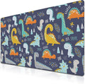 Computer Desk Mat Yellow, Gaming Mouse Pads Desk Mouse Pad, Desktop Computer Mat Non-Slip Rubber Base Waterproof with Stitched Edges, 35.4 X 15.7 inch for Work/Game/Office/Home Dinosaur