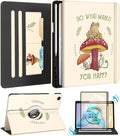 Kidcube for Samsung Galaxy Tab A9 Plus Case 11 Inch - for Women Girls Kids Cute Rotating Stand Folio Cover with Pencil Holder & Card Slot Cool Frog Mushroom Design for Samsung A9 Plus Tablet Cases