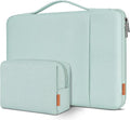 DOMISO Laptop Case Laptop Sleeve Cover for 14 inch Mac Book Pro M4/M3/M2/M1 Pro/Max, Compatible with 13.3 inch HP Dell ASUS Notebook, Water-Resistant Bag with Scalable Handle and Small Case,Mint Green