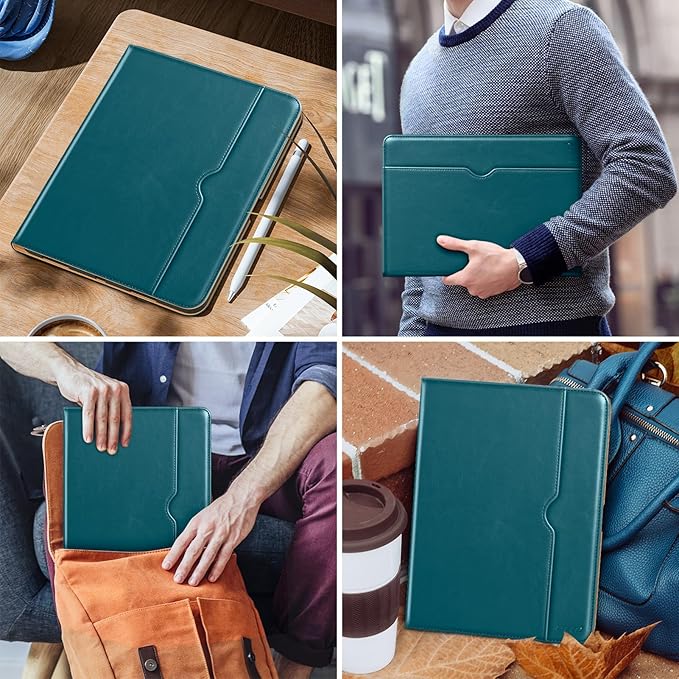 DTTO for iPad Pro 12.9 6th / 5th / 4th / 3rd Generation Case 2022/2021/2020/2018, Leather Folio Stand Cover with Built-in Apple Pencil Holder -Auto Wake/Sleep and Multi Viewing Angles,Teal