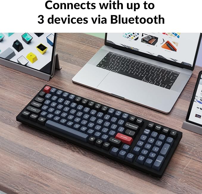 Keychron K4 Pro Custom Wireless Mechanical Keyboard, 100 Keys Hot-swappable QMK/VIA Programmable Macro with K Pro Brown Switch RGB Backlit Compatible with Mac Windows Linux - Black