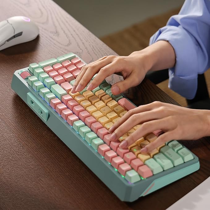 Cooler Master MK770 Macaron Wireless Mechanical RGB Gaming Keyboard, Kailh Box V2 Linear Red Switches, Gasket Structure, Hot-Swappable, Bluetooth|2.4GHz, Tactile 3-Way Dial, QWERTY (MK-770-MCKR1-US)