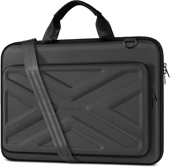 MOSISO Laptop Bag for Men,15-16 inch Computer Bag Compatible with MacBook Air 15 inch/Pro 16 inch, HP, Dell, Lenovo, Asus, Acer, Hard Shell Laptop Case with Front Pocket&Shoulder Strap, Slate Gray