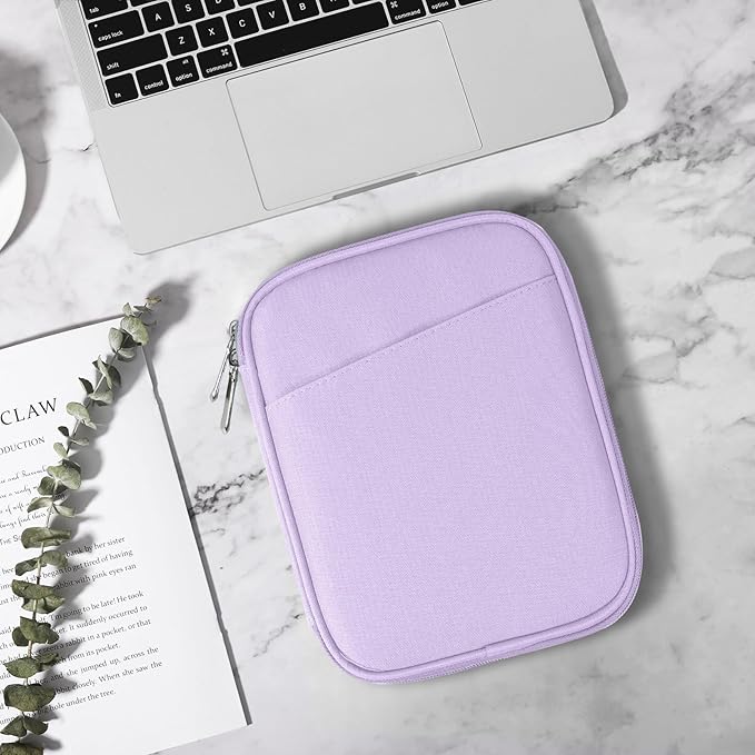 TiMOVO 6-7 Inch Tablet Sleeve for eReader Book Paperwhite/Colorsoft Signature Edition, Protective Sleeve Cover Case with Pocket for E-Reader/Oasis & Kobo Devices, Purple Lavender
