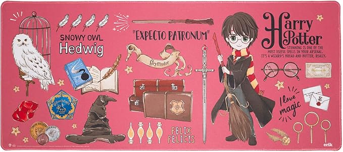 Grupo Erik XXL Mouse Pad Harry Potter Gifts | Gaming Desk Mat 31.5 x 13.8 inches Non-Slip Rubber Mat, Keyboard & Mouse Mat Large | Gaming Gifts Gamer