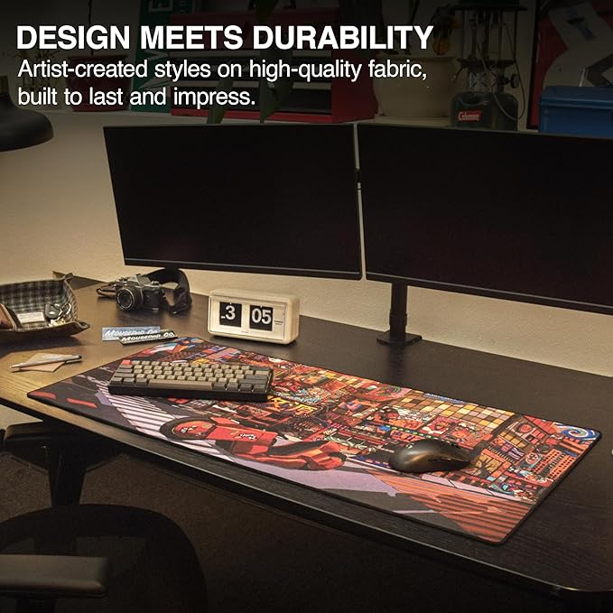 MPCO. Original Large Gaming Desk Mat – 36" x 17" Duraglyde Masterpiece Machinami Full Desk Mouse Pad for Smooth Precision – Non-Slip, Washable Extra-Large PC Mouse Pad for Gaming Sessions