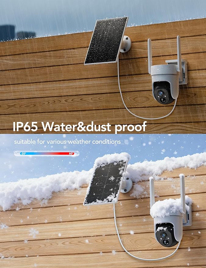 GNCC 4G LTE Cellular Solar Security Camera Wireless Outdoor, No WiFi Needed, SIM Card Included, 360° PTZ Live View, 2K Color Night Vision, 9000mAh Battery for Farm, Ranch, Barn, RV & Job Site