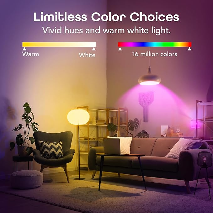 Geeni Prisma Smart Light Bulbs 1-Pack, Color Changing RGBW LED, A19, 800 Lumens, 60W Equivalent, Dimmable, 2700K, Works with Alexa & Google Home