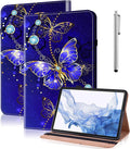 Case for iPad Pro 12.9 2022/2021/2020/2018, PU Leather Tablet Cases Flip Folio Multi-Angle Viewing Stand Protective Cover for iPad Pro 12.9" 6th Gen/5th Gen/4th Gen/3rd Gen - Diamond Butterfly