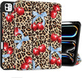 DONGKE Case for iPad Pro 11 inch (M5 2025 / M4 2024, 6th & 5th Generation) – [Built-in Pencil Holder] Ultra Slim PU Leather Trifold Stand Cover with Soft TPU Back, Auto Wake/Sleep, Leopard