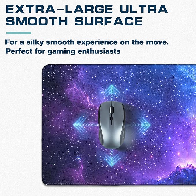Mouse Pad Gaming - Desk Mat for Keyboard and Mouse - Large Mouse Pads for Desk, Galaxy Space Gaming Mousepad with Non-Slip Base, Desks Pad (31.5" X 11.8") for Game, Office and Home