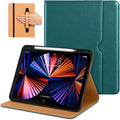 DTTO for iPad Pro 12.9 6th / 5th / 4th / 3rd Generation Case 2022/2021/2020/2018, Premium Leather Folio Stand Cover with Built-in Apple Pencil Holder -Auto Wake/Sleep and Multi Viewing Angles, Green