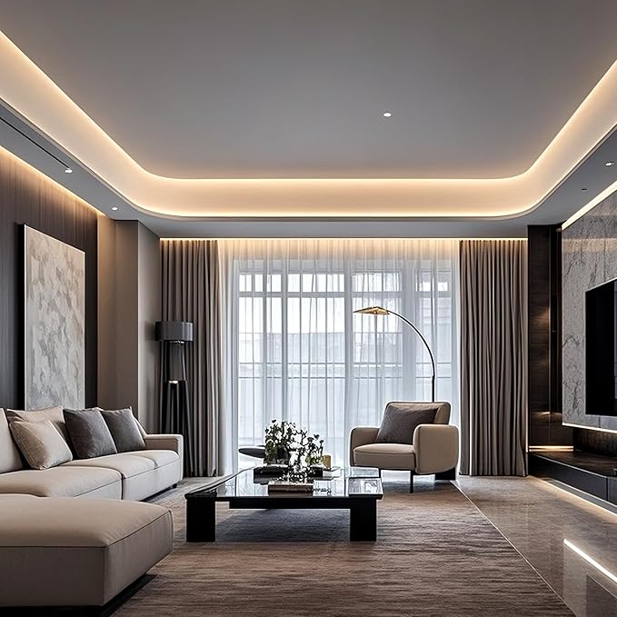 Pandery COB LED Strip Lights Warm White,24V Dimmable led Light Strip KIT with Remote and app Control,3000K 50FT/15m 8mm Wide Ra>90 Cuttable Flexible Strip Lights for Bedroom,Wardrobe,Cabinet