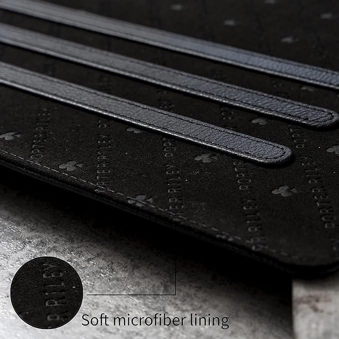 Porter Riley - Leather Case Compatible with iPad Pro 13" - M5 / M4 (2025/2024) Release. Premium Genuine Leather Stand/Cover/Flip Case (Pure Black)