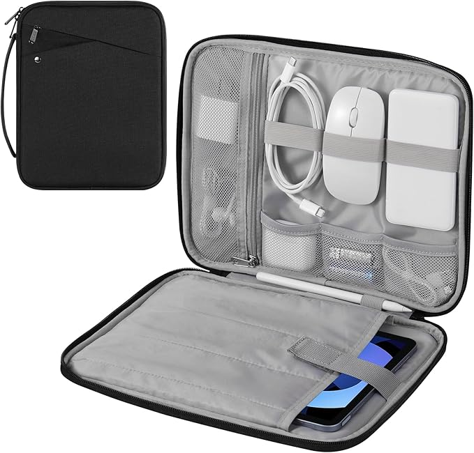 MoKo 9-11 Inch Tablet Sleeve Carrying Case with Handle, Padded Protective Travel Bag for New 11-inch iPad Air 4 2026/Pro M5/ A16, iPad 10th/Air 5/4th 10.9, i-Pad 9/8th 10.2,Tab S9/S8 11, Black