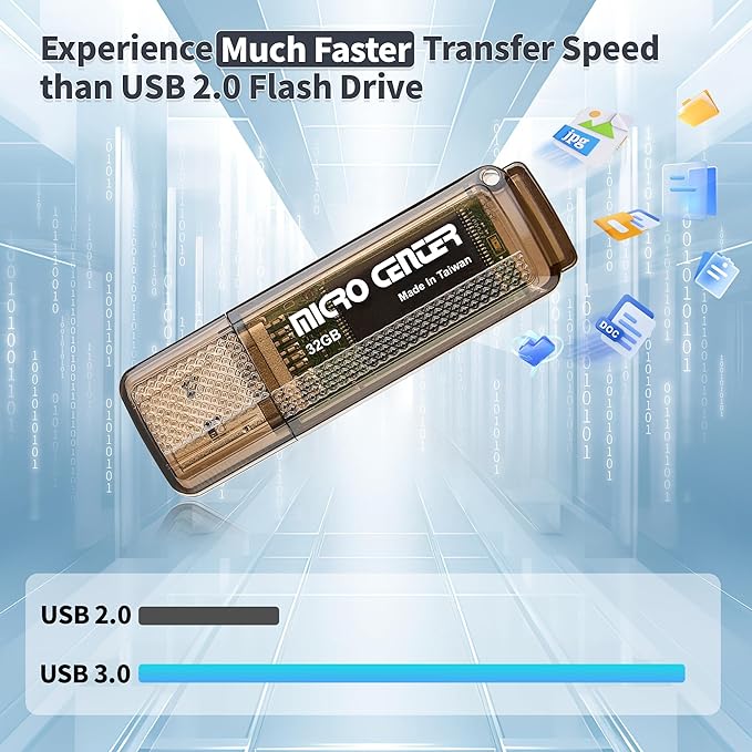 INLAND Micro Center Super Speed 2 Pack 32GB USB 3.0/USB3.1 Gen1 Flash Drive Gum Size Memory Stick Thumb Drive Data Storage Jump Drive (32G 2-Pack)