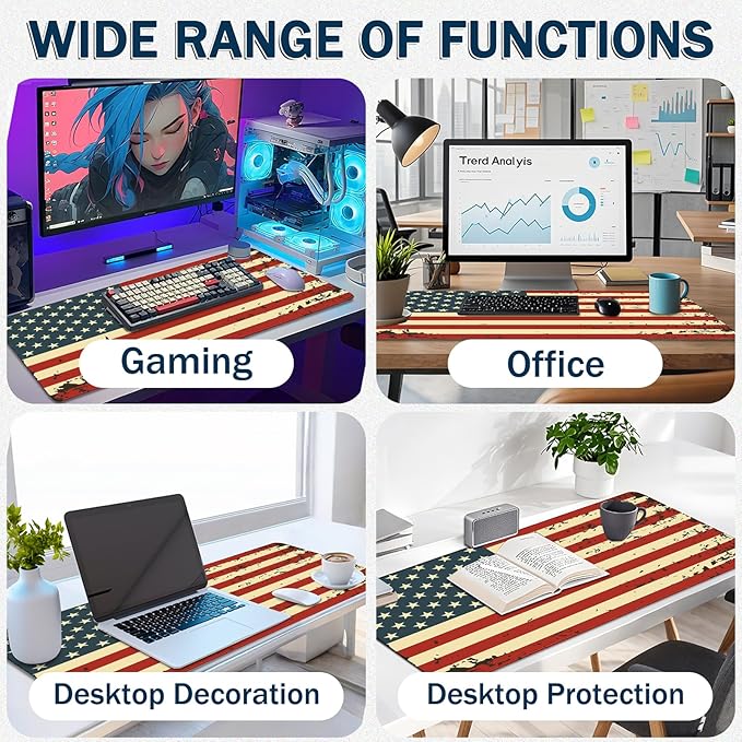 Extended Mouse Pad for Gaming & Office - 31.5"x11.8" Large Desk Mat with Smooth Surface and Stylish Design for PC, Home Office Decor, and Work