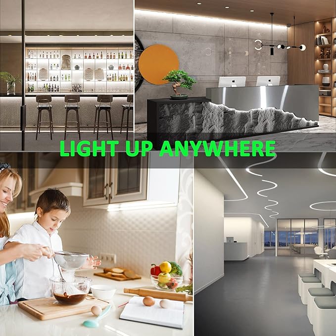 JOYLIT 24V COB LED Strip Lights 5000K Daylight White Dual Row 16.4ft 1006LM/FT Ultra Bright CRI 95+, UL Listed PRO 7.6W/FT 960LEDs/M High Density 12MM Wide Adhesive Tape Light Task Lighting
