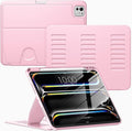 VIKESI Case for iPad Pro 11 inch (M5/M4) 2025/2024,Multiple Angles Magnetic Stand Cover,Shockproof Back,Pencil Holder,and Auto Sleep/Wake,Pink