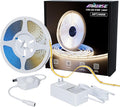 MIWISE COB LED Strip Light 20ft/6.1m,CRI 90+ Natural White 4000K High Lumen Dimmable Super Bright Flexible DC24V LED Tape Light with Controller/Dimmer,for Cabinet Home Office DIY Lighting Projects