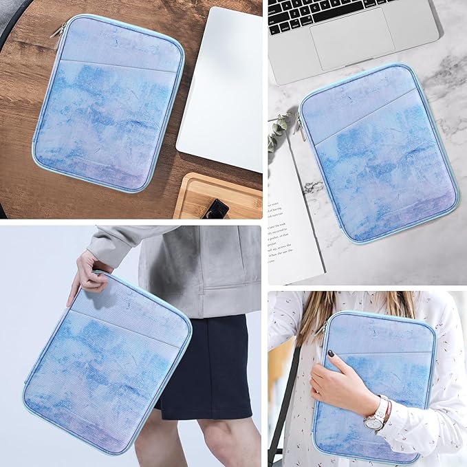 MoKo 9-11 Inch Tablet Sleeve Case, Fits New 11inch iPad Air M4/Pro M5, iPad A16 11", i-Pad 10/9/8/7th/Air 5/4th 10.9"/10.2", Tab S9/S8 11", Protective Bag Carrying Case with Pocket, Sea Blue