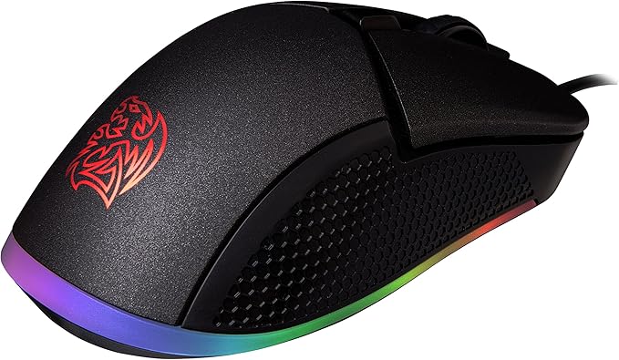 Thermaltake Tt Esports IRIS Optical 16.8 Million Color RGB Aura Illumination 9 Lighting Effects 5000 DPI PMW3325 Sensor Ergonomic Software-Controlled Gaming Mouse MO-IRS-WDOHBK-04