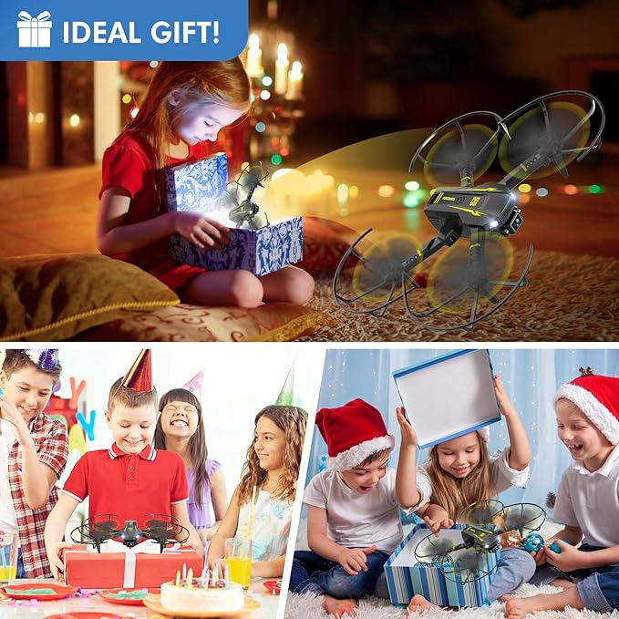 AVIALOGIC Mini Drone with Camera for Kids, Remote Control Helicopter Toys Gifts for Boys Girls, FPV RC Quadcopter with 1080P HD Live Video Camera, Altitude Hold, Gravity Control, 2 Batteries