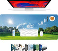 Galdas Gaming Mouse Pad XXL XL Large Long Extended Big Mousepad Non-Slip Rubber Keyboard Mouse Pad with Stitched Edges for Laptop Home Office (31.5x11.8x0.08 Inch) … (Grass)