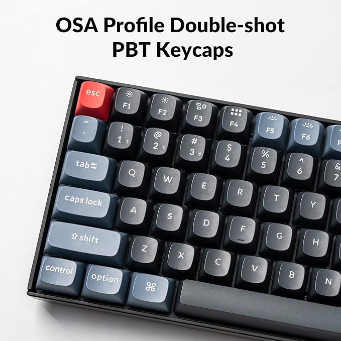 Keychron K2 Pro QMK/VIA Wireless Mechanical Keyboard, Custom Programmable Macro Wired Keyboard with Hot-Swappable K Pro Red Switch White LED Backlight PBT Keycaps for Mac Windows Linux