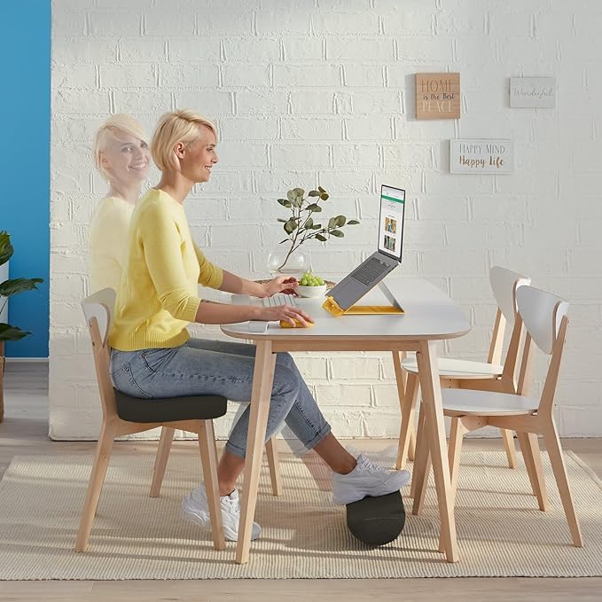 Leitz Ergo Foot Rest for Under Desk, Ergonomic, Washable Cover, Relieves Shoulder Back Lumbar and Knee Pain, Knee Support, Ankle Rocker (53710089-NA)