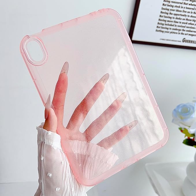 Case for iPad mini 5 (2019) & iPad mini 4 (2015) 7.9 inch Glitter Clear Soft TPU Back Shockproof Cover Bling Sparkly Flexible Silicone Lightweight Case for iPad mini 5th/4th Generation, Pink