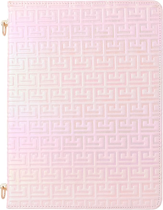 Shiny Case for iPad 6th/5th Gen 9.7 Inch (2018/2017), iPad Pro 9.7"/Air 2, Techcircle Crossbody Iridescent Folio Stand Multi-Pocket Wallet Case with Pencil Holder+Hand/Shoulder Strap, Shiny Pale Pink